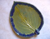 Blue Lagoon Ceramic Leaf Spoon Rest