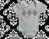 Baby Onesie-Damask Lace Onezeee Bodysuit- (You pick the size)-White Bodysuit-Baby Gift-Baby Shower Gift
