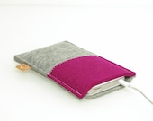 GALAXY S4 COVER - felt sleeve in 2 colors - Gray and Pink - soft, simple, stylish - also for S3 and mini and