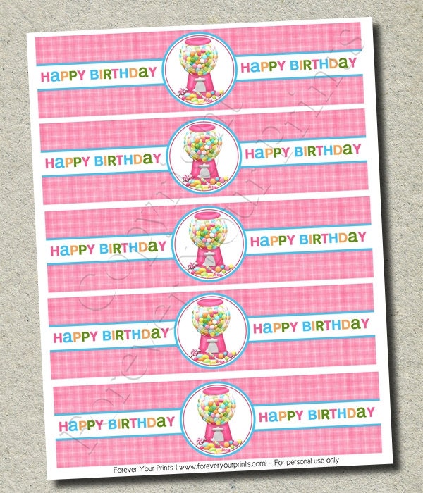 Sweet Shoppe Water Bottle Labels - DIY Party Favor - You Print Il_170x135