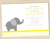 Elephant Baby Shower invitation - set of 12