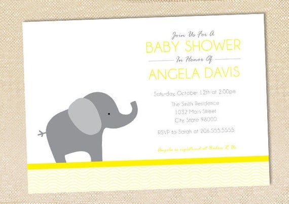 Elephant Baby Shower invitation - set of 12 Il_570xn
