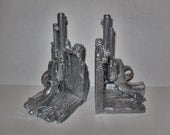 Chrome Gun Book Ends / Modern Decor / Office / Library / Book Ends / Bookend