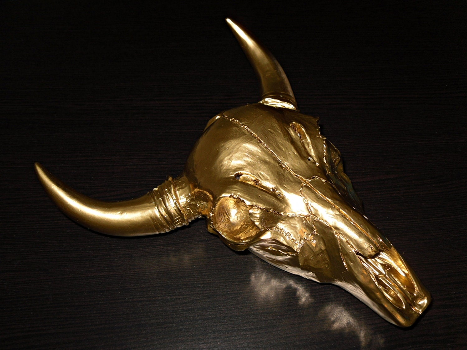 Cow Skull / Faux taxidermy Gold Skull /Bison Skull / Chic Modern Decor /Western Decor / Anthropologie Style