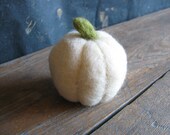 White wool pumpkin for Halloween and Harvest, for waldorf children or natural home decor