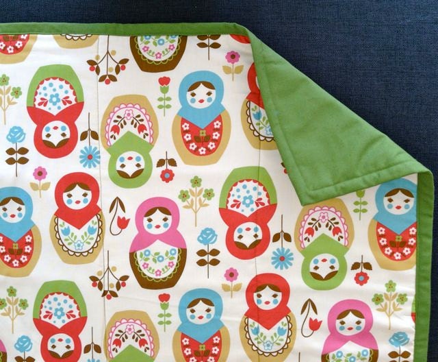 Funky baby Quilt - Matryoshka pattern - the ultimate baby gift