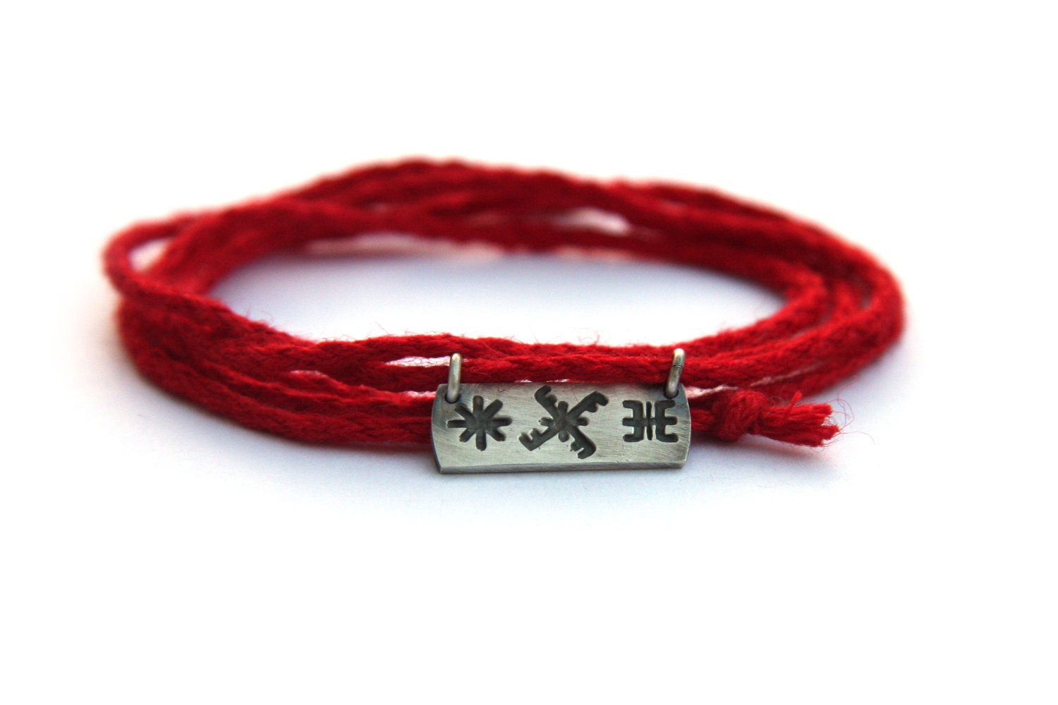 SUN, THUNDER, SIGN of life- sign necklace/bracelet- handmade sterling silver 925 pendant on linen thread