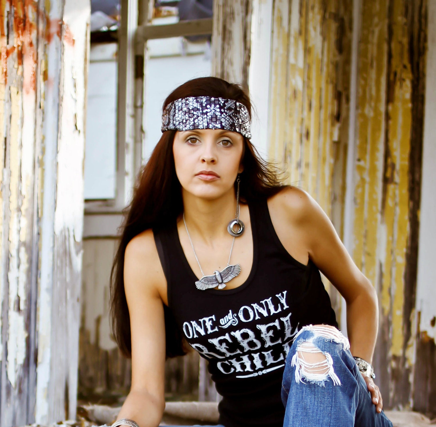 Silver Snakeskin Bling Headband