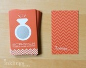 24 Scratch Off Cards for Bridal Shower or Bachelorette Game / Diamond Ring in Tangerine Tango