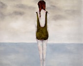 Woman figure art. print of original oil painting. large 13" x 19" print