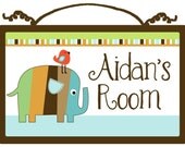 Personalized "Zutano/Striped/African Elephant" Sign/Plaque Nursery Wall Decor