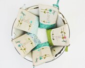 beach wedding, sea glass blue and green, 5 personalized bridesmaid clutches, wedding party gifts, MADE TO ORDER by mamableudesigns