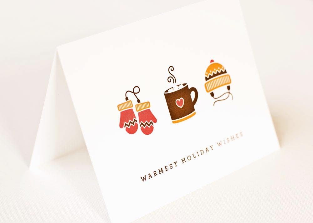 Christmas Card, Holiday Card // WARMEST WISHES - PearentheticalPress Christmas Card, Holiday Card // WARMEST WISHES - PearentheticalPress