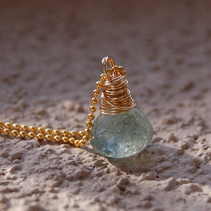 Aquamarine and Gold Necklace