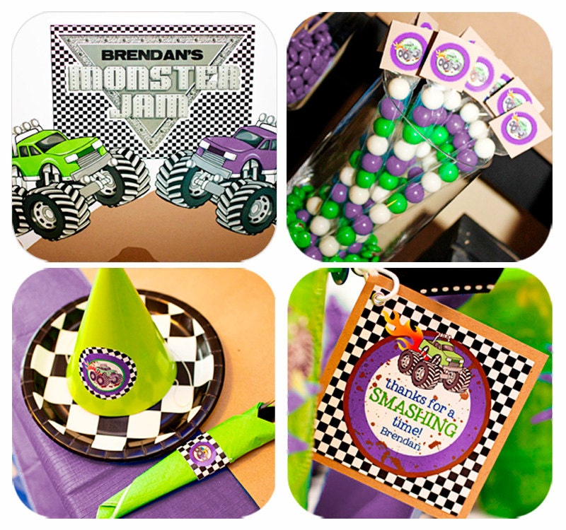 Monster Truck Party Printables Set - Birthday - Grave Digger -by Amanda's Parties TO GO