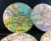 Virginia vintage map coasters - Virginia, United States (Set of 6)