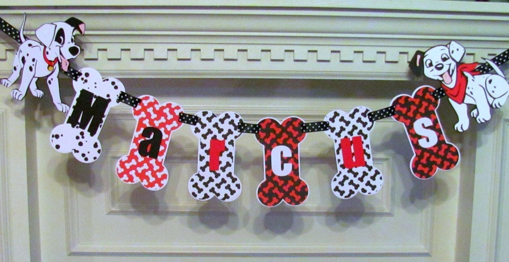 Doggy Birthday Banner with Name Banner and Puppy Dogs Dog Lover Banner