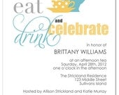 PRINTABLE - Bridal Shower Invitation with Tea Pot, Tea Cup and Saucer (Afternoon Tea)