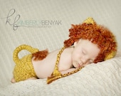 Lion King Hat and  Diaper Cover  Set  Newborn Baby 0-3 months PHOTO PROP