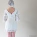 Miss 1960s---Short Lace Wedding Dress with Sleeves---vintage inspired