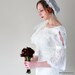 Miss 1960s---Short Lace Wedding Dress with Sleeves---vintage inspired