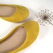 Sunflower Yellow Soft Leather Handmade Ballet Flats - Special Listing for Andrea