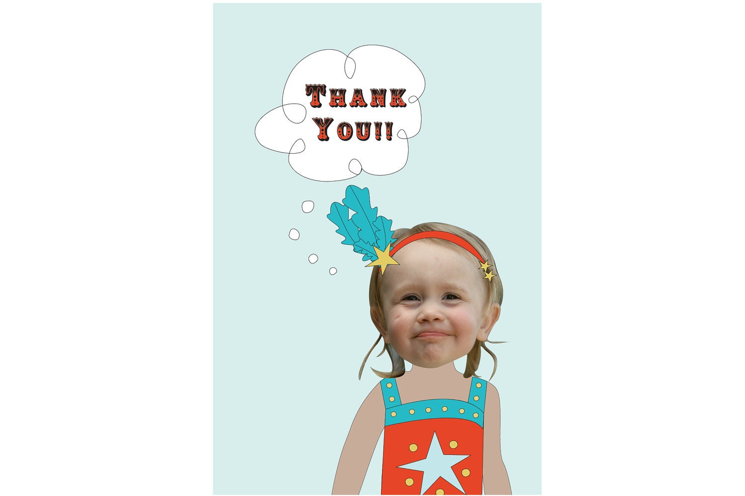 Circus Carnival Thank You Card - Personalized and Printable:  Red