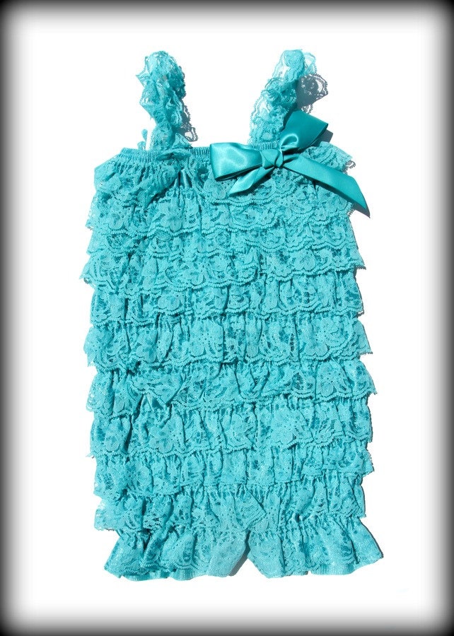 Petti lace romper, Jade Blue petti romper, ruffle romper, lace petti romper,romper,lace romper,VISIT our SHOP.