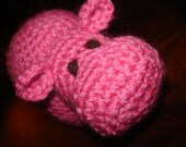 Crochet Custom STANDING HIPPO Stuffed Animal Plush Toy Amigurumi - ANY Color - Personalizable