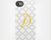 Personalized iPhone 5 Case 4 / 4S or 3G or Samsung - Reverse Quatrefoil Monogram - original design by a drop of golden sun