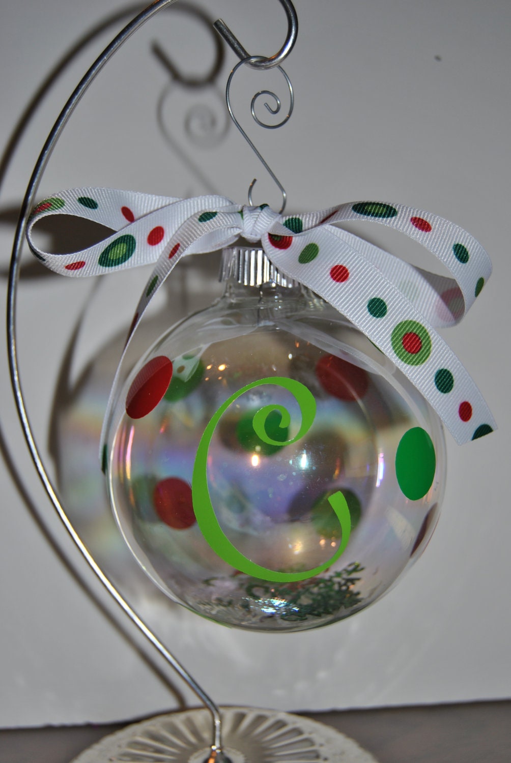 Large 4" Round Glass Personalized Ornament