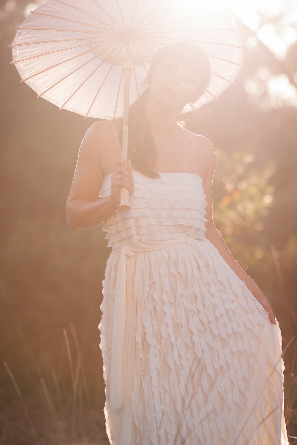 Wedding Dress Handmade Ruffled Romantic Bohemian Princess