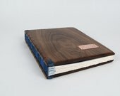 wood guest book -black walnut - custom fall wedding personalized fall blue brown rustic - made to order