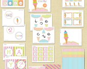 Ice Cream Shoppe Birthday Party Decorations - Ice Cream Party Decor by 505 Design Paperie Il_170x135
