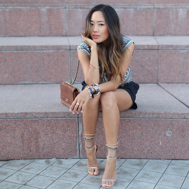 Gold Chain Link & Pave Ball Bracelet