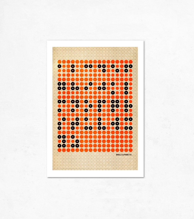 Braille Alphabet N.1. Illustration print 8.27 x 11.70 (A4).