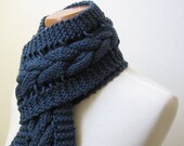 Dark Blue Twisted Scarf
