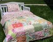 Girl Toddler Bed Set Fresh Cut Flowers Pastel Whimsy Bedding