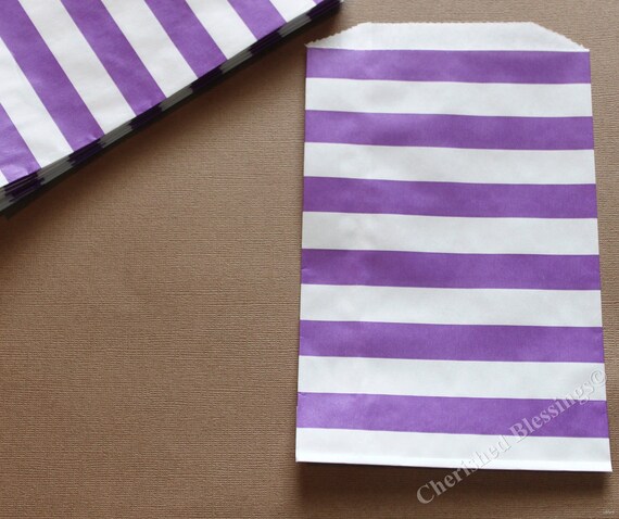Wedding Favor Bags 20 Candy Buffet Purple Favors Nautical Kids Birthday Party Paper Goods Bridal Baby Shower Carnival Popcorn w/ straw flags Il_570xn