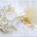 Fabric Bridal Bouquet Vintage Lace Pearls Flowers, Wedding Lace Bouquet