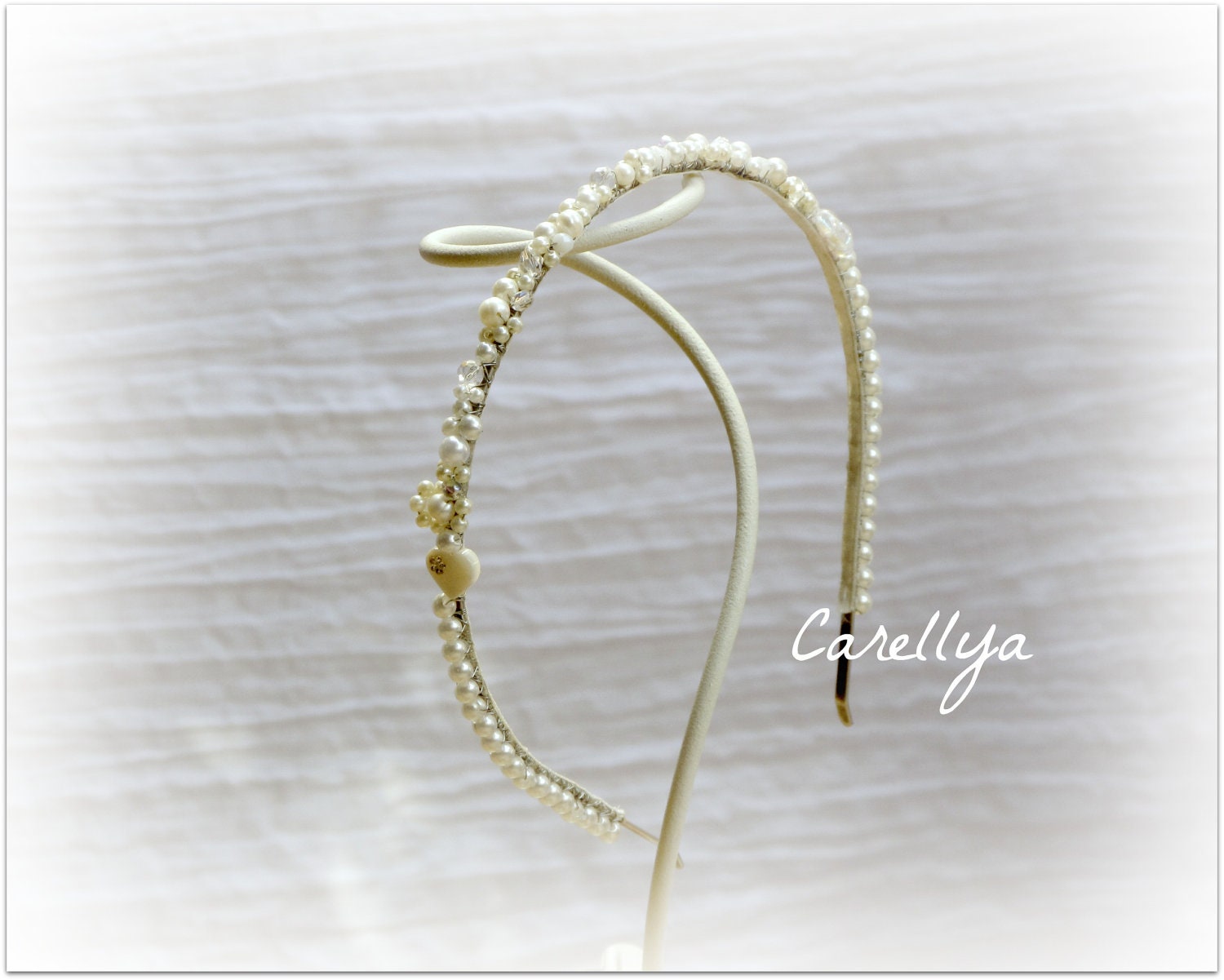 Classic Pearl Crown, Bridal Headband With Pearls And Crystals, Wedding Hair Accessoriy