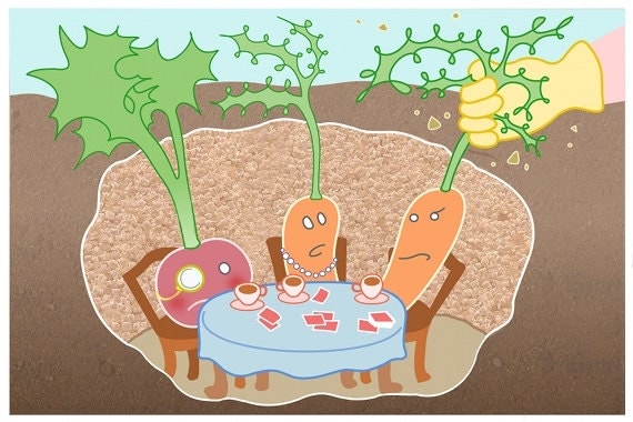 Funny Vegetables Greeting Card, Blank, 5x7, For Fall Autumn Spring