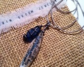 Love Letter Lost - Cobalt Blue Wrapped Seaglass and Secret Note in Vintage Silver