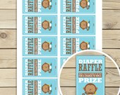 Monkey Light Blue Baby Shower Diaper Raffle Tickets - INSTANT DOWNLOAD Il_170x135