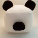 Panda Sugar Cube Bear Plushie kawaii stuffed toy in white and black soft fleece
