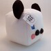 Panda Sugar Cube Bear Plushie kawaii stuffed toy in white and black soft fleece