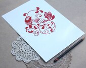 Red Bird Linocut Print