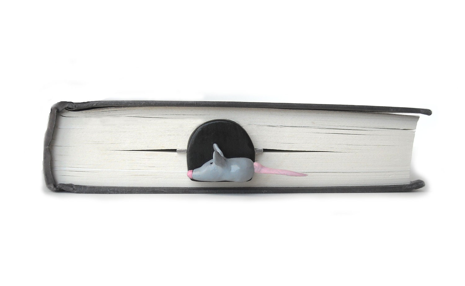 SALE Mouse Hole in the Book, Mouse Bookmark, Mouse Art, Mothers Day Gift, Gifts for Mom - Ready to Ship