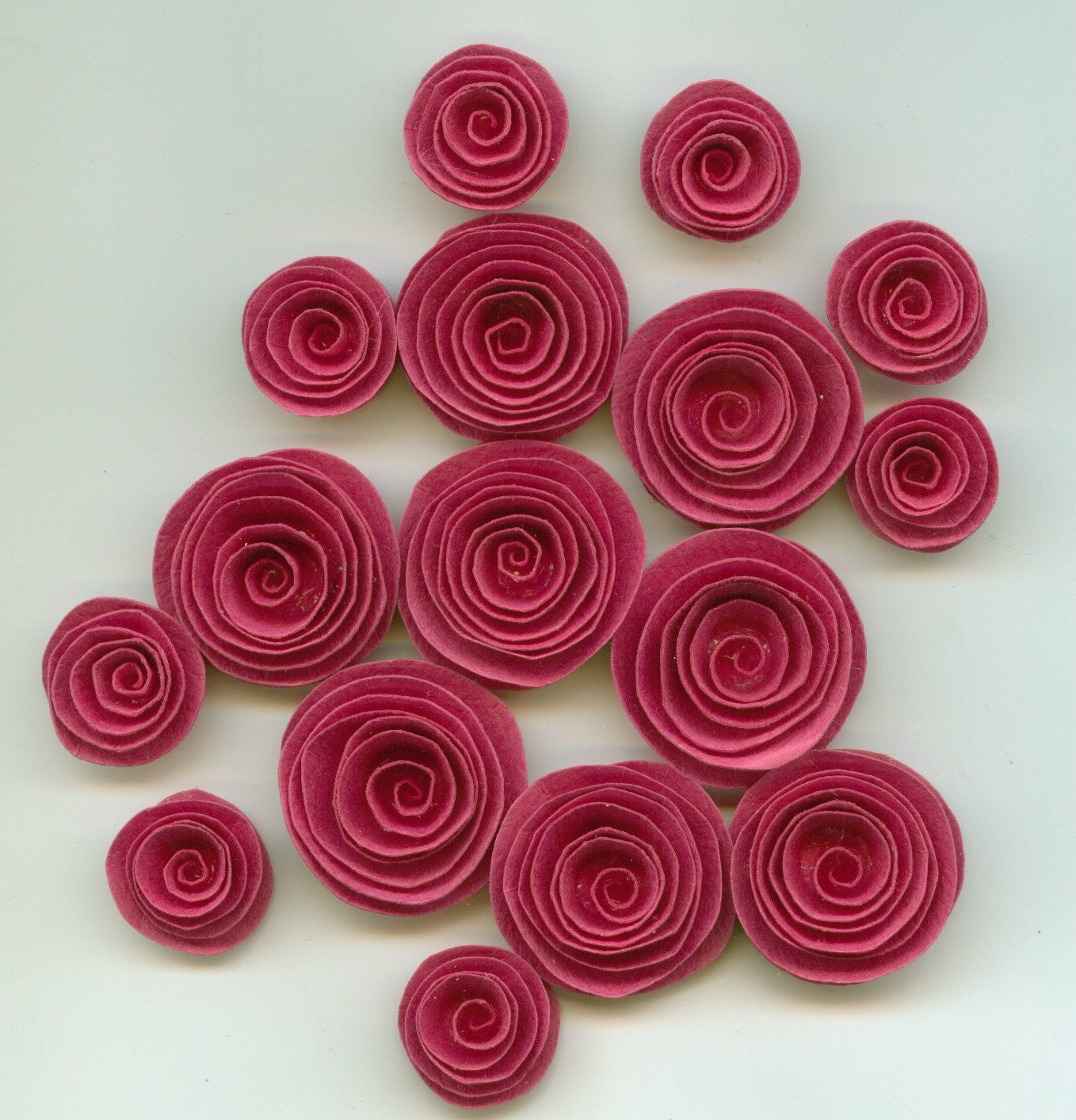 Hot Pink Handmade Spiral Paper Flowers