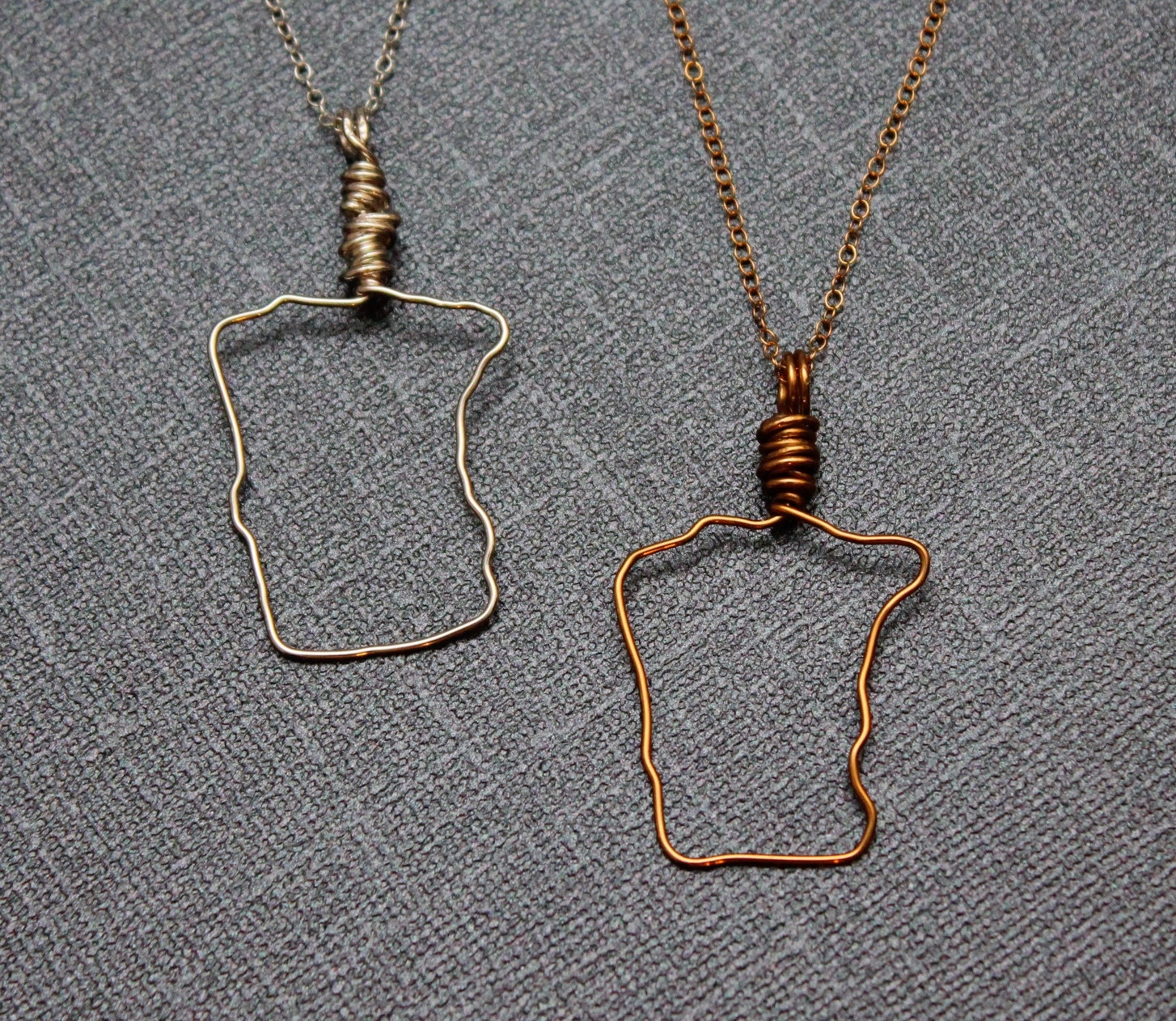 Modern Sterling Silver Minnesota Charm Necklace Pendant Minimalist Jewelry Birthday Gift Jewelry on A Stick
